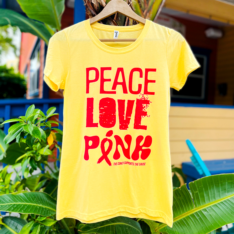Rafflesia Arnoldi Dare koks Peace, Love, Pink: Breast Cancer Awareness T-Shirt – The Conch Republic  Grill